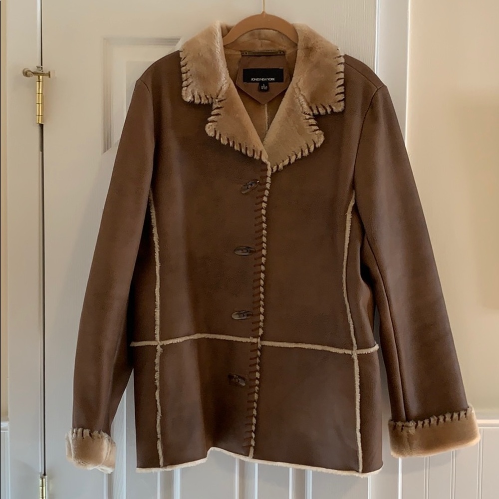 Jones New York faux suede/shearling Jacket